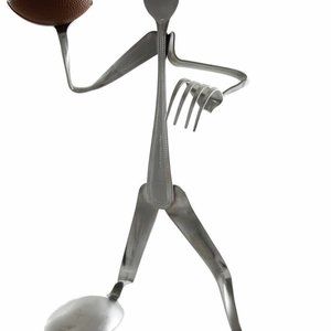 Football Player Figure FORKED UP ART Stainless Steel NEW Hard to find